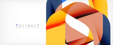 Geometrik soyut arkaplan - beyaz üzerine çok renkli soyut şekiller. Duvar Kağıdı, Sancak, Arkaplan, İniş Sayfası için Vektör İllüstrasyonu