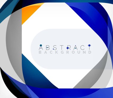 Üst üste binen dalgalarla soyut kare şekil, minimum geometrik arkaplan. Duvar Kağıdı, Sancak, Arkaplan, İniş Sayfası için Vektör İllüstrasyonu