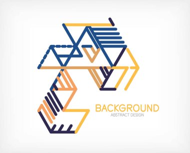 Soyut arkaplan. Beyaz arkaplanda renk çizgileri. Doğrusal soyut kompozisyon. Duvar kağıdı, afiş, arkaplan, iniş sayfası için tekno veya iş konsepti