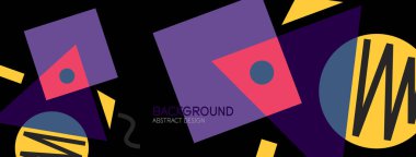 Soyut arkaplan. Bloklar, çizgiler, üçgenler, daireler. Duvar kağıdı, afiş, arkaplan, iniş sayfası için tekno veya iş konsepti