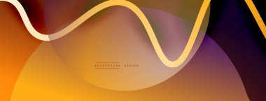 Gölge efektli dalga çizgisi olan soyut gradyan arkaplan. Geometrik bileşim. 3B gölge efektleri ve sıvı eğimleri