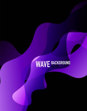 Dikey akışkan eğimli dalga soyut arkaplanı. Karanlıkta parlak renk dalgaları. Duvar Kağıdı, Sancak, Arkaplan, İniş Sayfası için Vektör İllüstrasyonu