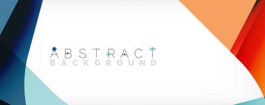 Asgari soyut arkaplan - beyaz üzerine gölge çizgileri ile örtüşen renk şekilleri. Duvar Kağıdı, Sancak, Arkaplan, İniş Sayfası için Vektör İllüstrasyonu