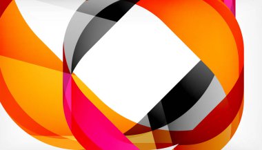 Üst üste binen dalgalarla soyut kare şekil, minimum geometrik arkaplan. Duvar Kağıdı, Sancak, Arkaplan, İniş Sayfası için Vektör İllüstrasyonu