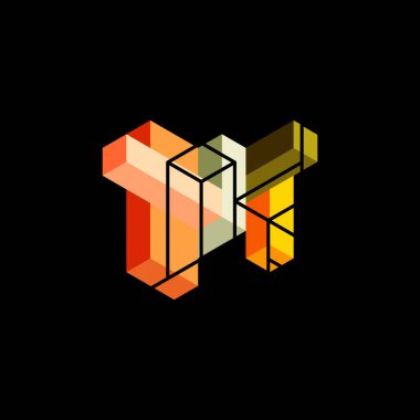 Soyut arkaplan. 3 boyutlu küp, küp elementler ve bloklar. Duvar kağıdı, afiş, arkaplan, iniş sayfası için tekno veya iş konsepti