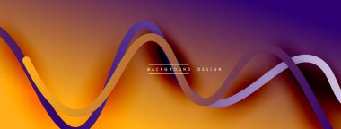 Gölge efektli dalga çizgisi olan soyut gradyan arkaplan. Geometrik bileşim. 3B gölge efektleri ve sıvı eğimleri