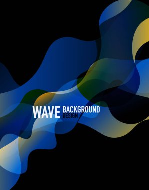 Dikey akışkan eğimli dalga soyut arkaplanı. Karanlıkta parlak renk dalgaları. Duvar Kağıdı, Sancak, Arkaplan, İniş Sayfası için Vektör İllüstrasyonu