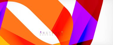 Geometrik soyut arkaplan - beyaz üzerine çok renkli soyut şekiller. Duvar Kağıdı, Sancak, Arkaplan, İniş Sayfası için Vektör İllüstrasyonu