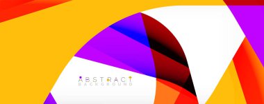 Geometrik soyut arkaplan - beyaz üzerine çok renkli soyut şekiller. Duvar Kağıdı, Sancak, Arkaplan, İniş Sayfası için Vektör İllüstrasyonu