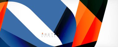 Geometrik soyut arkaplan - beyaz üzerine çok renkli soyut şekiller. Duvar Kağıdı, Sancak, Arkaplan, İniş Sayfası için Vektör İllüstrasyonu