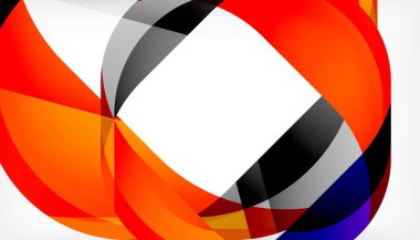 Üst üste binen dalgalarla soyut kare şekil, minimum geometrik arkaplan. Duvar Kağıdı, Sancak, Arkaplan, İniş Sayfası için Vektör İllüstrasyonu