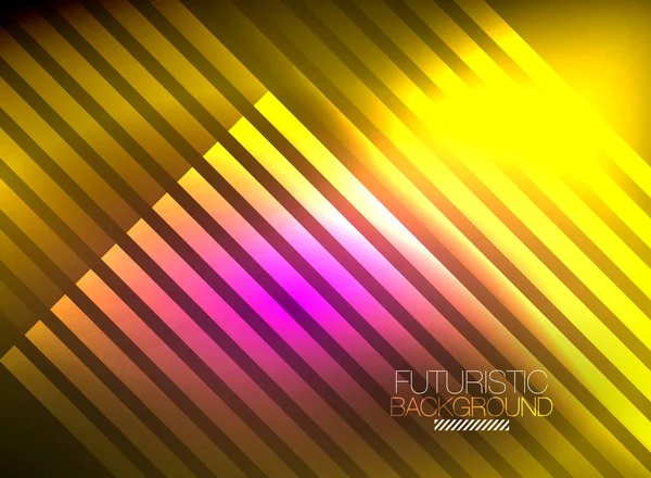 Bright neon color techno abstract background, shiny glowing neon lines in the dark background — Stock Vector