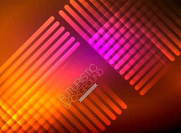 Fényes neon szín techno elvont háttér, fényes izzó neon vonalak a sötét háttér — Stock Vector