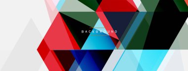 Renkli üçgen bileşimi, geometrik soyut arkaplan. Tekno veya iş konsepti, duvar kağıdı, afiş, arkaplan, iniş sayfası deseni