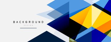 Mozaik üçgenler geometrik arkaplan. Tekno veya iş konsepti, duvar kağıdı, afiş, arkaplan, iniş sayfası deseni