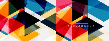 Mozaik üçgenler geometrik arkaplan. Tekno veya iş konsepti, duvar kağıdı, afiş, arkaplan, iniş sayfası deseni