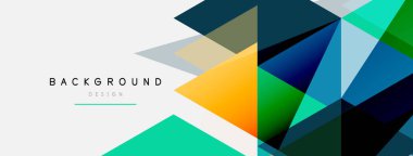 Mozaik üçgenler geometrik arkaplan. Tekno veya iş konsepti, duvar kağıdı, afiş, arkaplan, iniş sayfası deseni