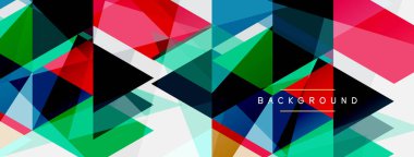 Mozaik üçgenler geometrik arkaplan. Tekno veya iş konsepti, duvar kağıdı, afiş, arkaplan, iniş sayfası deseni