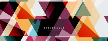 Mozaik üçgenler geometrik arkaplan. Tekno veya iş konsepti, duvar kağıdı, afiş, arkaplan, iniş sayfası deseni