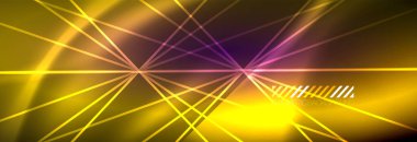 Neon dinamik ışınlar vektör soyut duvar kağıdı arka planı. Duvar kağıdı arkaplanı, iş ve teknoloji sunumları için tasarım şablonları, İnternet posterleri veya web broşürü kapakları