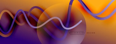 Gölge efektli dalga çizgisi olan soyut gradyan arkaplan. Geometrik bileşim. 3B gölge efektleri ve sıvı eğimleri