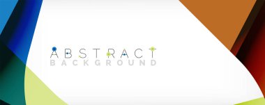 Asgari soyut arkaplan - beyaz üzerine gölge çizgileri ile örtüşen renk şekilleri. Duvar Kağıdı, Sancak, Arkaplan, İniş Sayfası için Vektör İllüstrasyonu