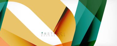 Geometrik soyut arkaplan - beyaz üzerine çok renkli soyut şekiller. Duvar Kağıdı, Sancak, Arkaplan, İniş Sayfası için Vektör İllüstrasyonu