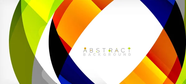 Fondo abstracto geométrico. Círculo creado con formas de color superpuestas. Ilustración vectorial para fondo de pantalla, Banner, Fondo, Página de aterrizaje — Vector de stock