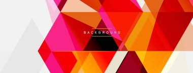Renkli üçgen bileşimi, geometrik soyut arkaplan. Tekno veya iş konsepti, duvar kağıdı, afiş, arkaplan, iniş sayfası deseni