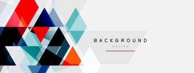 Renkli üçgen bileşimi, geometrik soyut arkaplan. Tekno veya iş konsepti, duvar kağıdı, afiş, arkaplan, iniş sayfası deseni