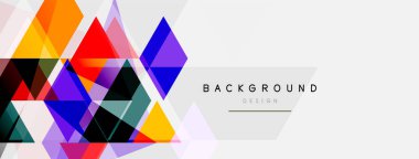 Renkli üçgen bileşimi, geometrik soyut arkaplan. Tekno veya iş konsepti, duvar kağıdı, afiş, arkaplan, iniş sayfası deseni