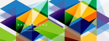 Renkli üçgen bileşimi, geometrik soyut arkaplan. Tekno veya iş konsepti, duvar kağıdı, afiş, arkaplan, iniş sayfası deseni