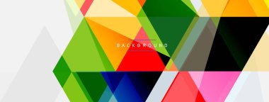 Renkli üçgen bileşimi, geometrik soyut arkaplan. Tekno veya iş konsepti, duvar kağıdı, afiş, arkaplan, iniş sayfası deseni