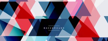 Mozaik üçgenler geometrik arkaplan. Tekno veya iş konsepti, duvar kağıdı, afiş, arkaplan, iniş sayfası deseni