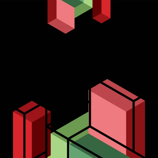 Fundo abstrato. cubos 3d, elementos cúbicos e blocos. Techno ou conceito de negócio para papel de parede, banner, fundo, landing page — Vetor de Stock