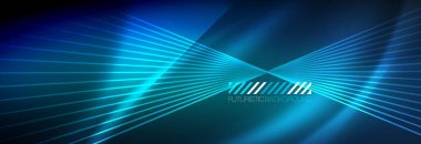 Neon dinamik ışınlar vektör soyut duvar kağıdı arka planı. Duvar kağıdı arkaplanı, iş ve teknoloji sunumları için tasarım şablonları, İnternet posterleri veya web broşürü kapakları