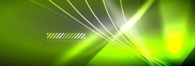 Neon dinamik ışınlar vektör soyut duvar kağıdı arka planı. Duvar kağıdı arkaplanı, iş ve teknoloji sunumları için tasarım şablonları, İnternet posterleri veya web broşürü kapakları