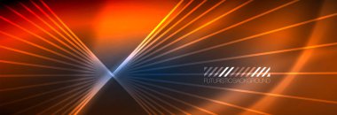 Neon dinamik ışınlar vektör soyut duvar kağıdı arka planı. Duvar kağıdı arkaplanı, iş ve teknoloji sunumları için tasarım şablonları, İnternet posterleri veya web broşürü kapakları
