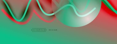 Gölge efektli dalga çizgisi olan soyut gradyan arkaplan. Geometrik bileşim. 3B gölge efektleri ve sıvı eğimleri