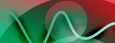 Gölge efektli dalga çizgisi olan soyut gradyan arkaplan. Geometrik bileşim. 3B gölge efektleri ve sıvı eğimleri