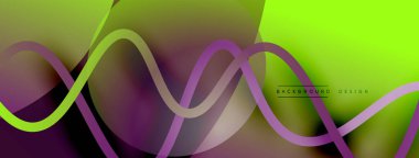 Gölge efektli dalga çizgisi olan soyut gradyan arkaplan. Geometrik bileşim. 3B gölge efektleri ve sıvı eğimleri