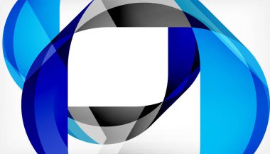 Üst üste binen dalgalarla soyut kare şekil, minimum geometrik arkaplan. Duvar Kağıdı, Sancak, Arkaplan, İniş Sayfası için Vektör İllüstrasyonu