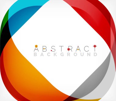 Üst üste binen dalgalarla soyut kare şekil, minimum geometrik arkaplan. Duvar Kağıdı, Sancak, Arkaplan, İniş Sayfası için Vektör İllüstrasyonu