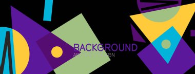 Blokları, çizgileri, geometrik şekilleri olan soyut bir arkaplan. Duvar kağıdı, afiş, arkaplan, iniş sayfası için tekno veya iş konsepti