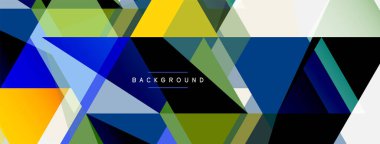 Mozaik üçgenler geometrik arkaplan. Tekno veya iş konsepti, duvar kağıdı, afiş, arkaplan, iniş sayfası deseni