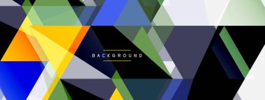 Mozaik üçgenler geometrik arkaplan. Tekno veya iş konsepti, duvar kağıdı, afiş, arkaplan, iniş sayfası deseni