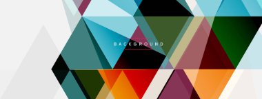 Mozaik üçgenler geometrik arkaplan. Tekno veya iş konsepti, duvar kağıdı, afiş, arkaplan, iniş sayfası deseni