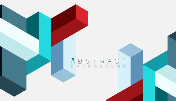 Fondo abstracto. 3d cubos, elementos cúbicos y bloques. Techno o concepto de negocio para fondo de pantalla, banner, fondo, landing page — Vector de stock