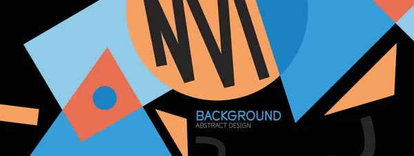 พื้นหลังแบบนามธรรม บล็อก, เส้น, สามเหลี่ยม, องค์ประกอบวงกลม Techno หรือแนวคิดธุรกิจสําหรับวอลล์เปเปอร์แบนเนอร์พื้นหลังหน้า Landing Page — ภาพเวกเตอร์สต็อก