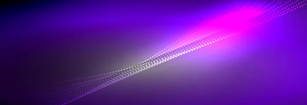 Neon Fényes Színű Háttér Fény Izzó Hullám Vonal Részecskék Tapéta — Stock Vector